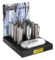 Preview: Clipper Feuerzeuge groß 12er Display METALL SILVER